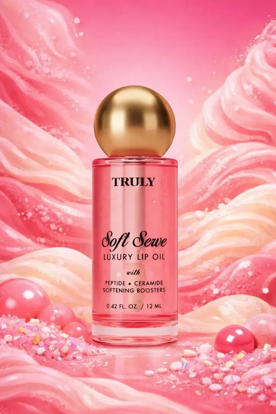 TRULY - Shade: Soft Serve - Luxury Lip Oil With Peptide + Ceramide - 0.42 fl oz